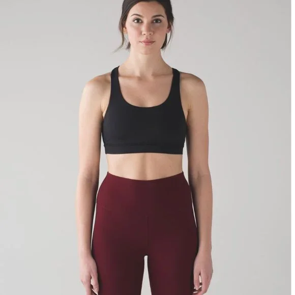 Lululemon Women's Training Invigorate Black Mesh Racerback Sports Bra Size 6 - Picture 14 of 15